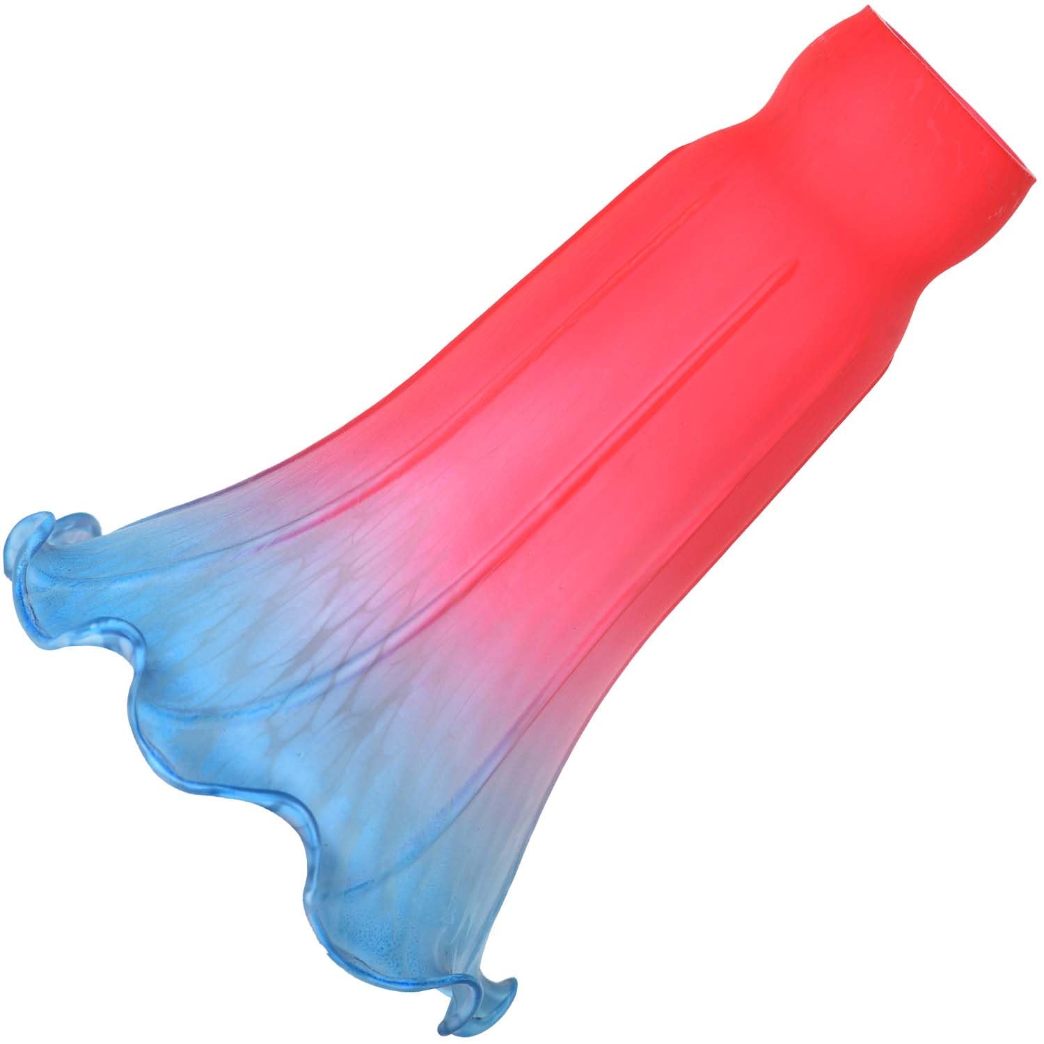 Bieye LS67 Lily Flower Blown Glass Lampshade (Red Blue, Opening I.D. 1.26'' x O.D. 1.5'')