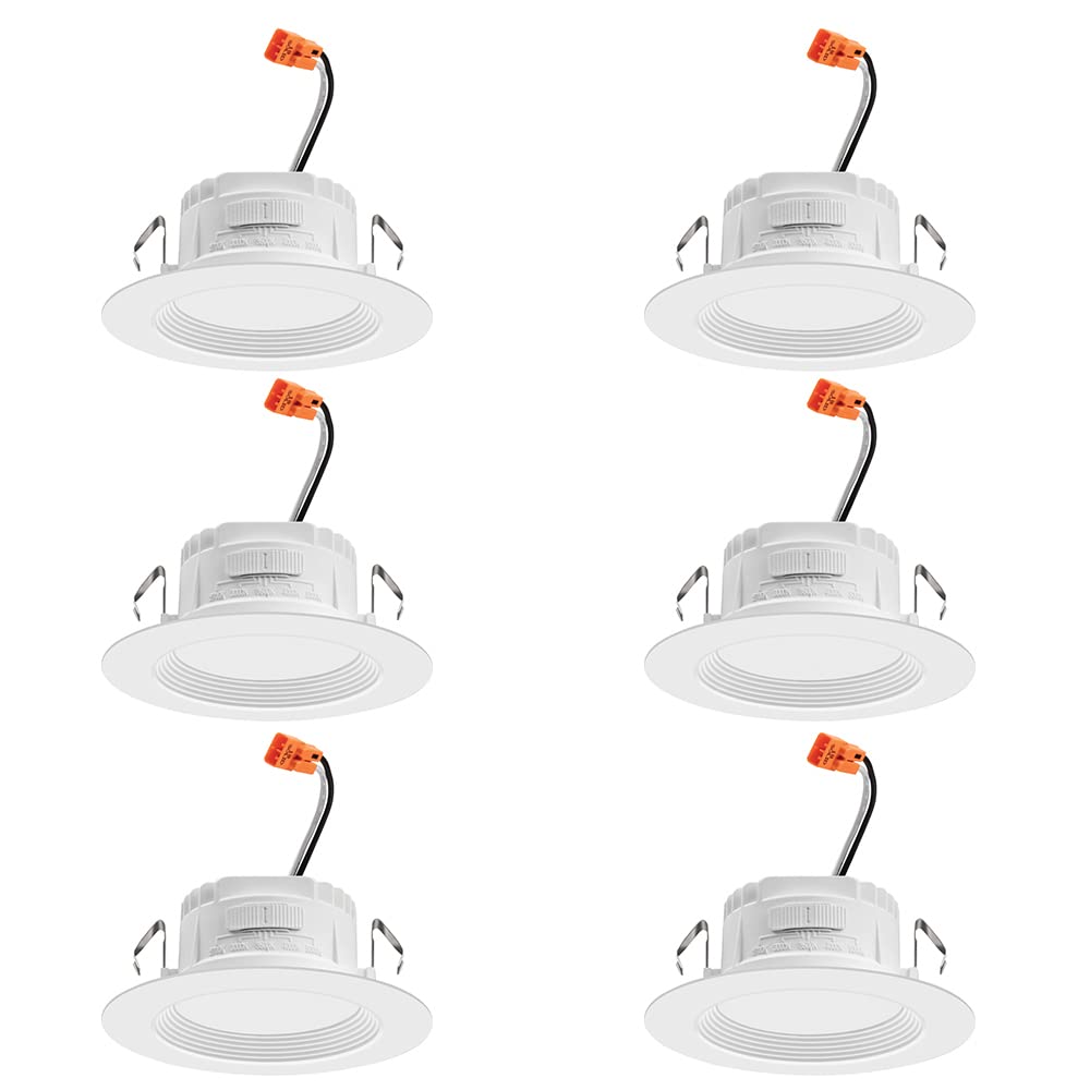 Juno RB4 SWW5 CP6 MW M2 RetroBasics Downlight Trim Kit, Switchable LED White, Baffle Trim, Switchable CCT, 2700K, 3000K, 4000K, 