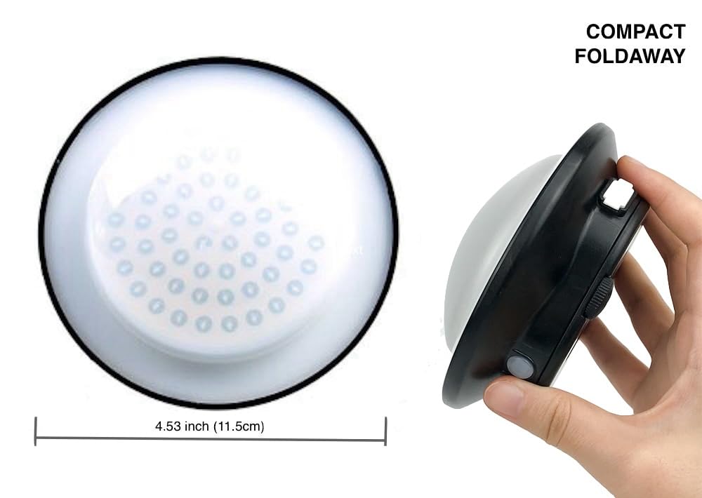 SUBOOS LED Tent Light - 3 Brightness Levels, Battery Powered, Foldable Hook, Model SS-8503, Great for Camping and Outages, Lantern with AAA Batteries