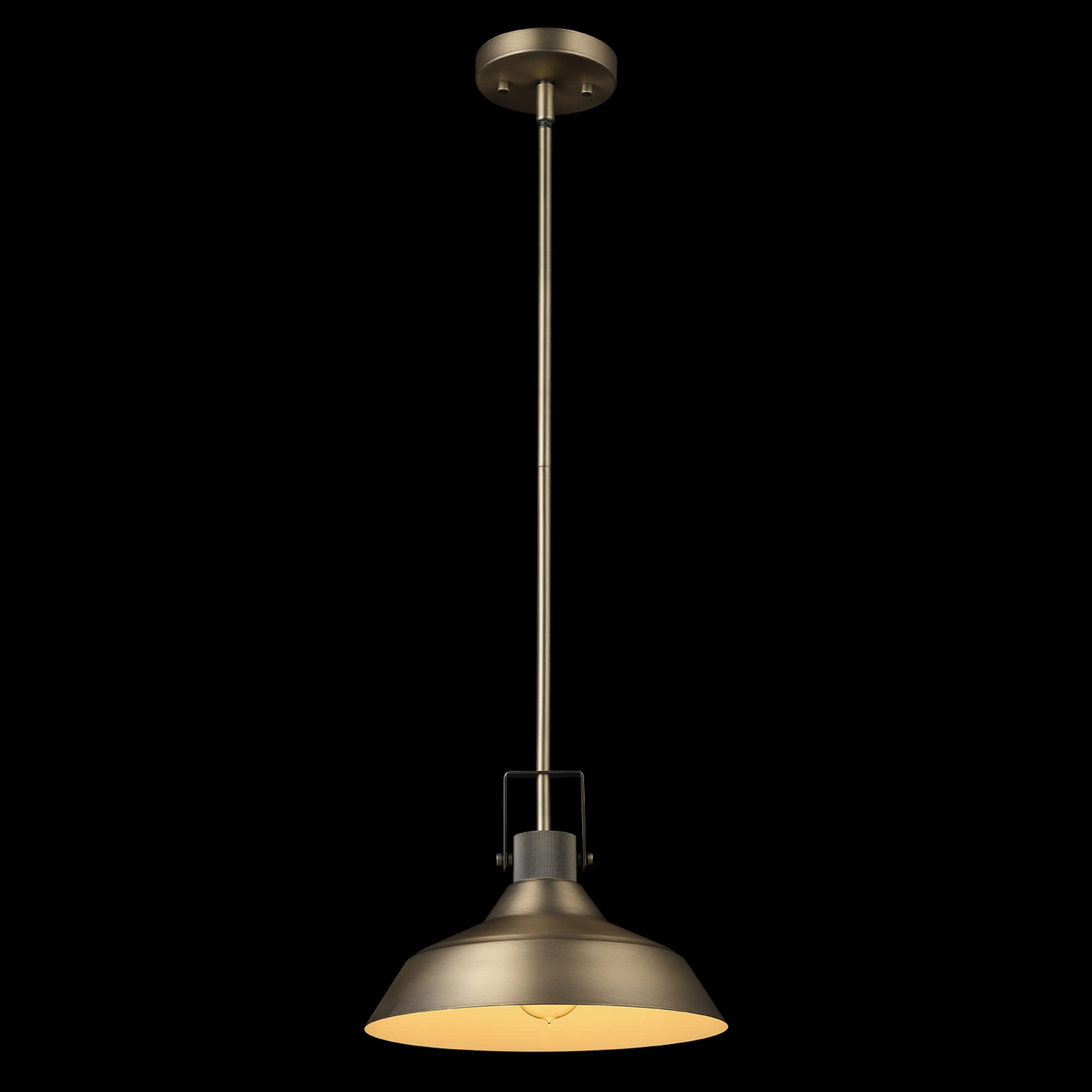 Globe Electric 65475 1-Light Pendant Light Fixture, Matte Brass, Metal, E26 Base