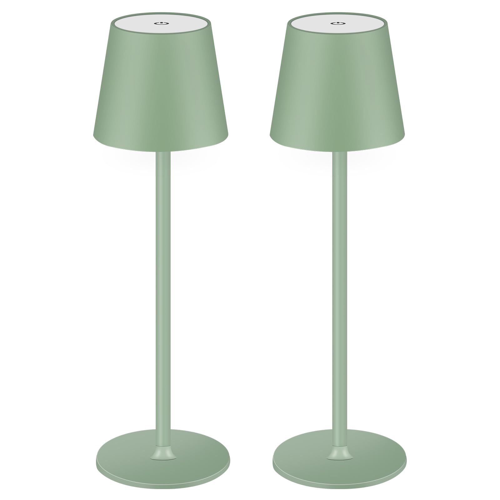 BGFHome Cordless LED Desk Lamp, Rechargeable Touch Night Light, 14.6inx4.3inx4.3in, Green, Model: green2pack, 2 Pack