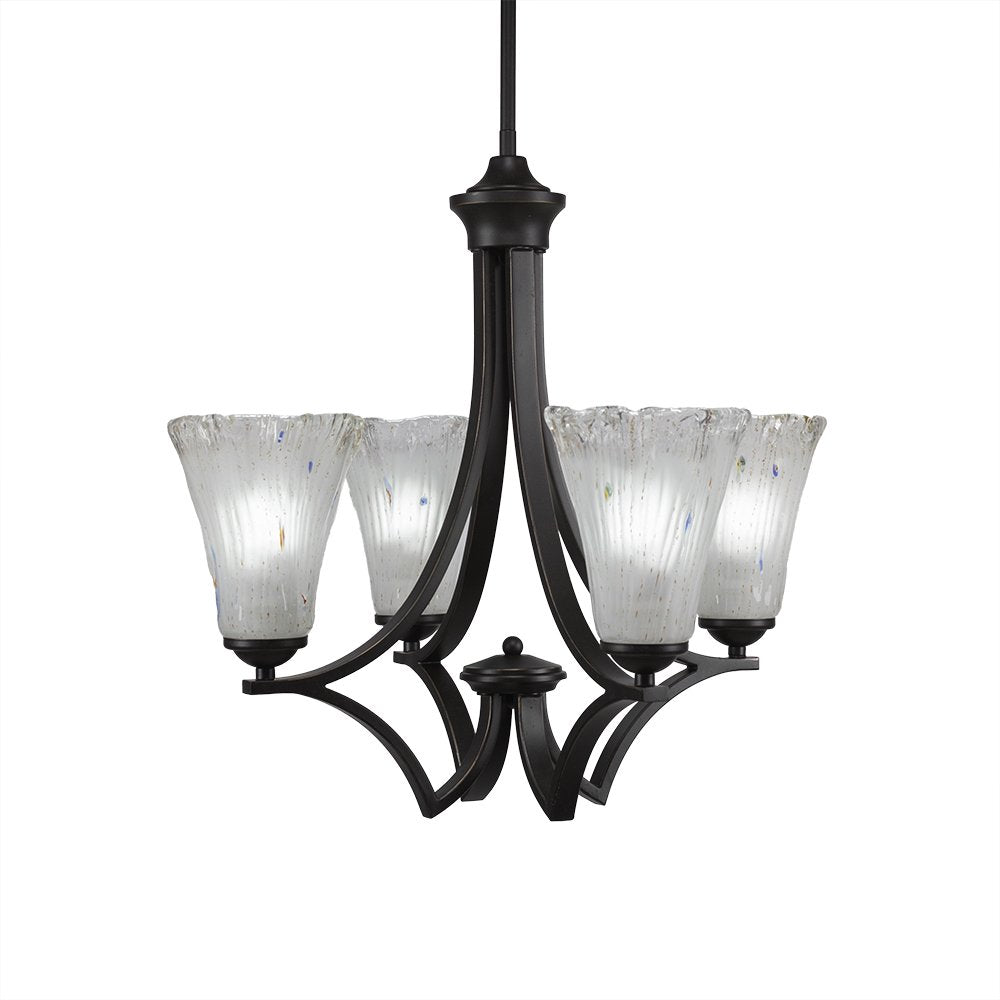 Toltec Lighting Zilo 4 Light Chandelier in Dark Granite (564-DG-721)