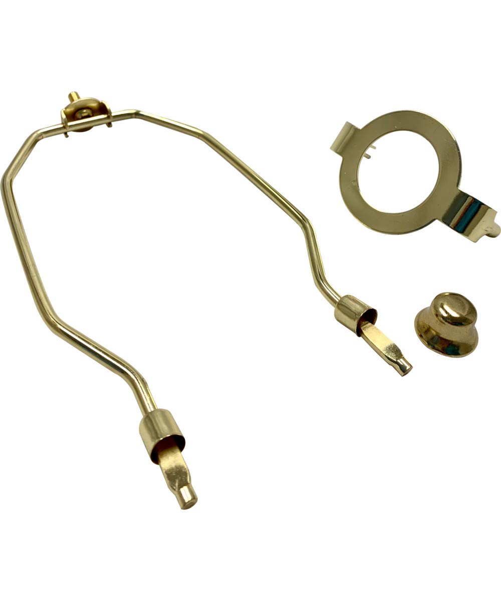 HomeConcept Slip UNO Adapter for 12in Lampshade, 9in Harp, Brass, Steel, Fits 1 7/16in Opening
