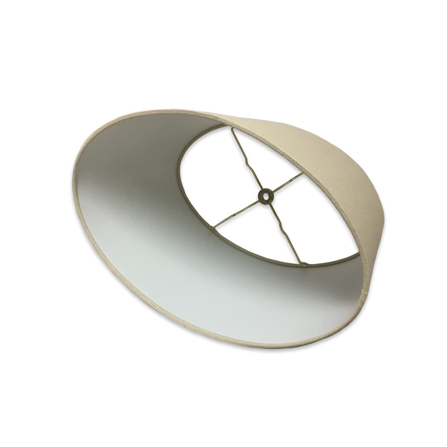 Royal Designs, Inc. Shallow Oval Hardback Lamp Shade, Hb-611-16Lnbg, Linen Beige, (14 X 8.5) X (16 X 10.5) X 9