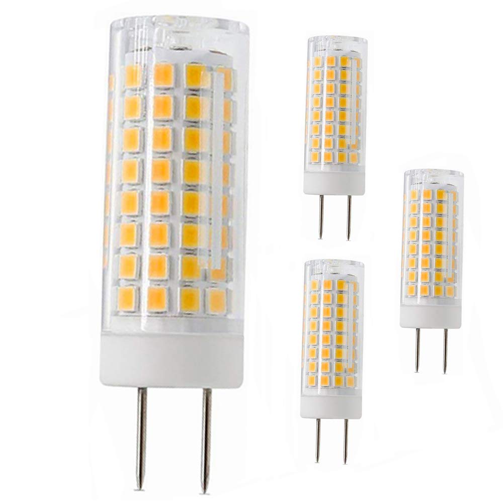 SYXKJ G8 LED Bulb, Dimmable 7W T4, 720lm, 3000K Warm White, 4 Count, Bi-pin Base, Ideal for Under