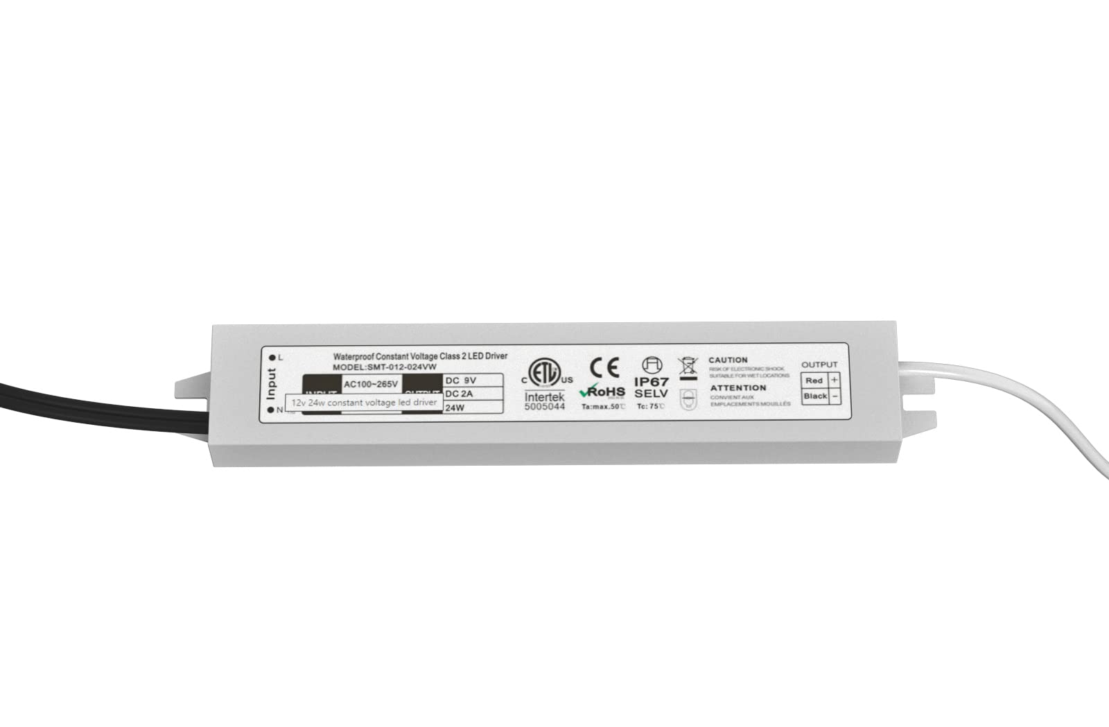 Led Driver 24W Power Supply - Ip67 Waterproof Transformer For Lumanumbers Led Address Numbers, Low Voltage 9V Dc Power Supply (S