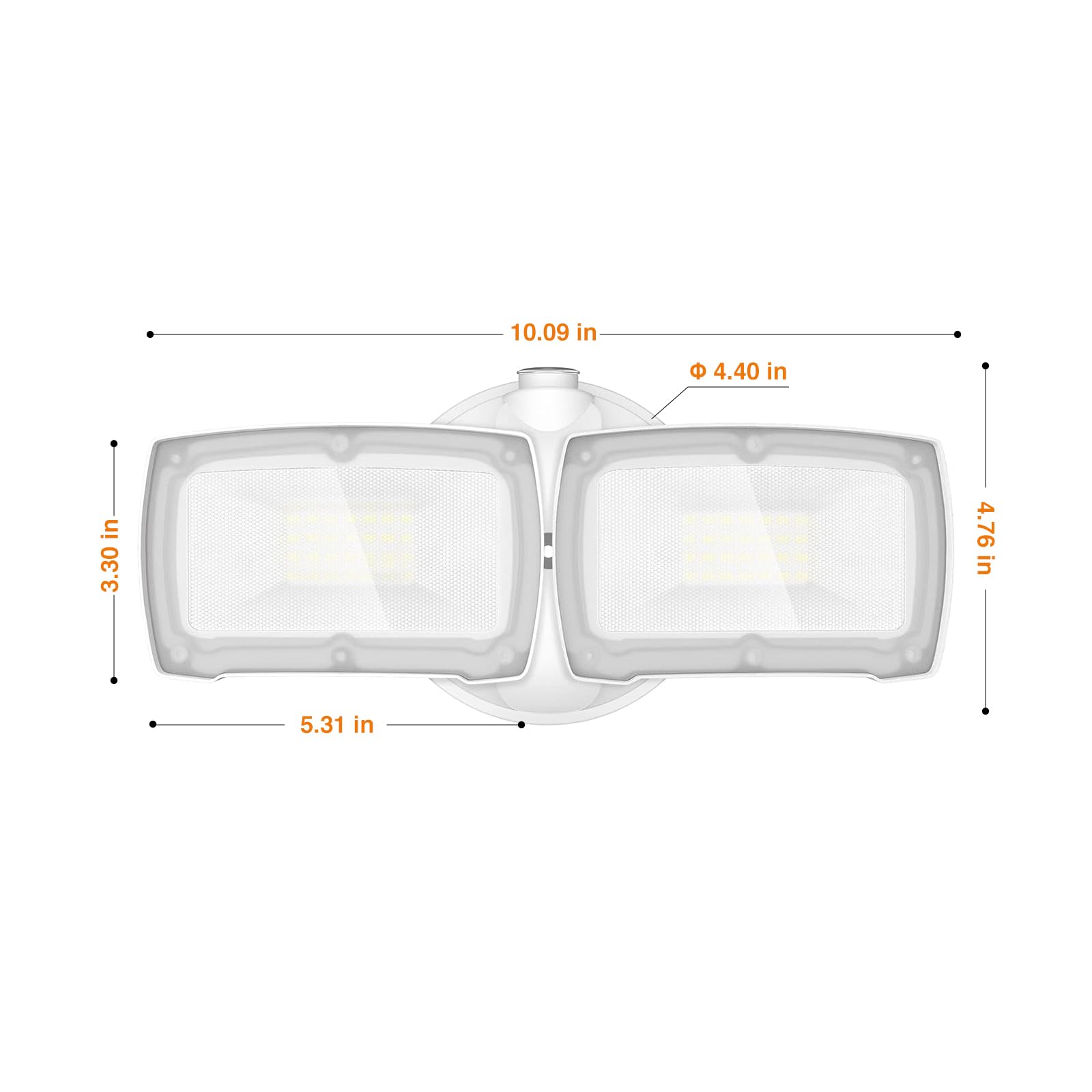 LEPOWER 3000LM Dusk to Dawn LED Security Light, 28W, IP65 Waterproof, 5500K White, 2 Adjustable Heads, Model YY01B-WH, White