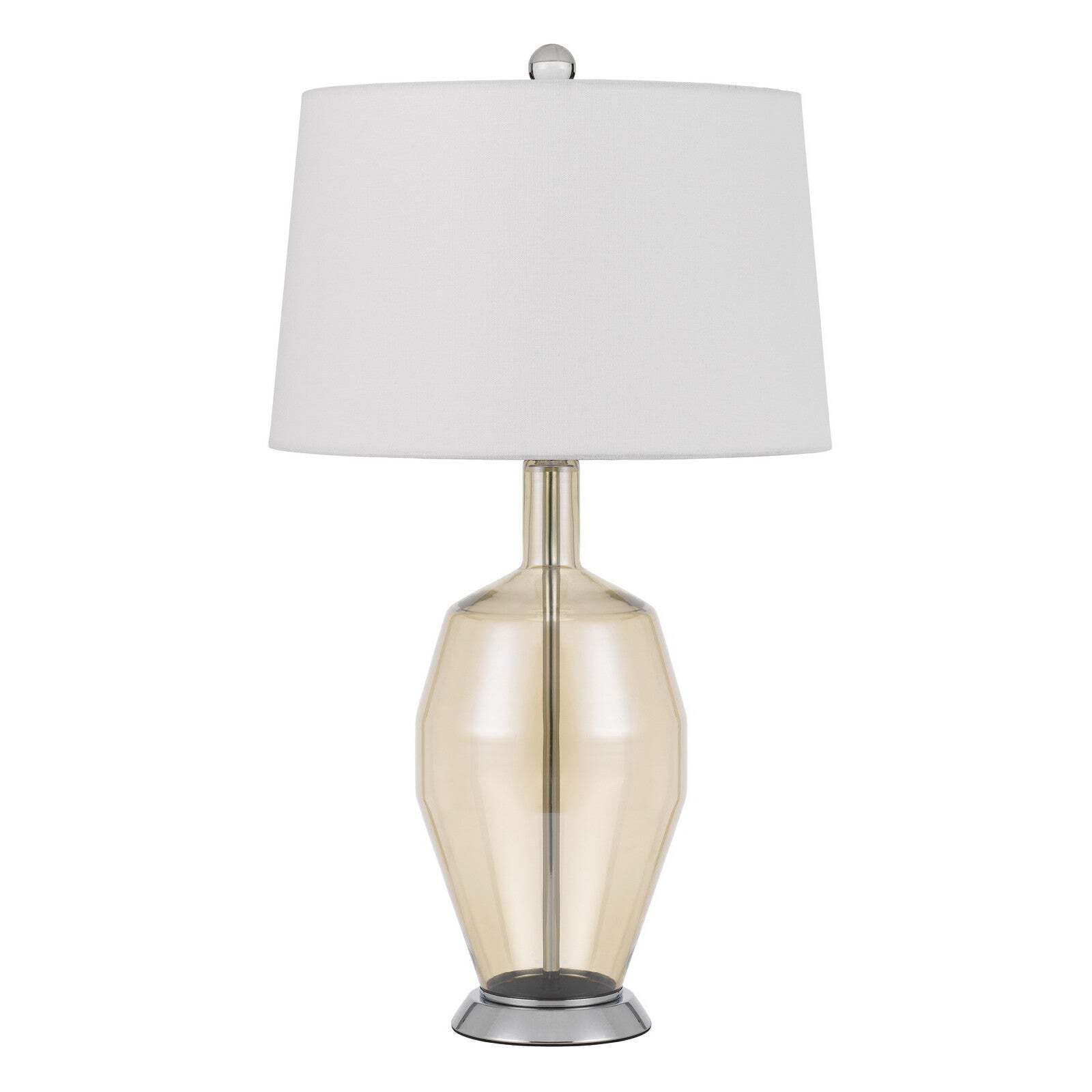 HomeRoots Metal Table Lamp with Drum Shade 29 in. Orange & White Model 524734