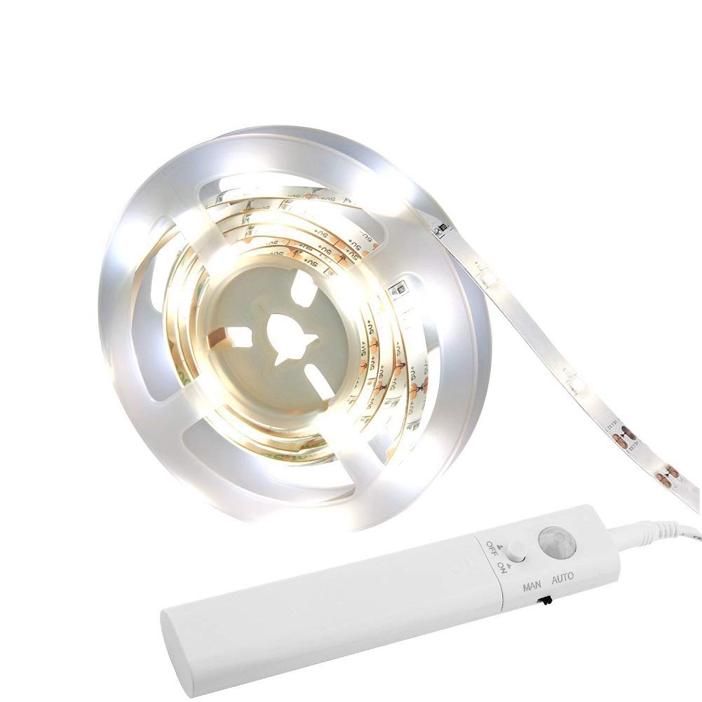 Kucam Led Motion Sensor Wardrobe Light, 1M Battery, White, Model Kcms-V01, Pir Auto On/Off For Closet, Kitchen, Bathroom