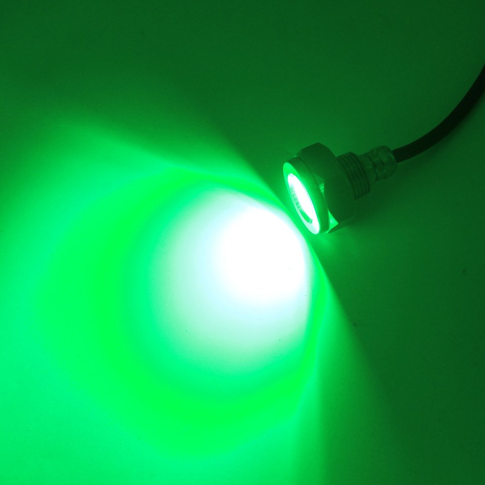 Jiawill 27W Stainless Steel Underwater Boat Drain Plug Light, Green, 1/2" NPT, Overheat Protection, 3-Year Warranty