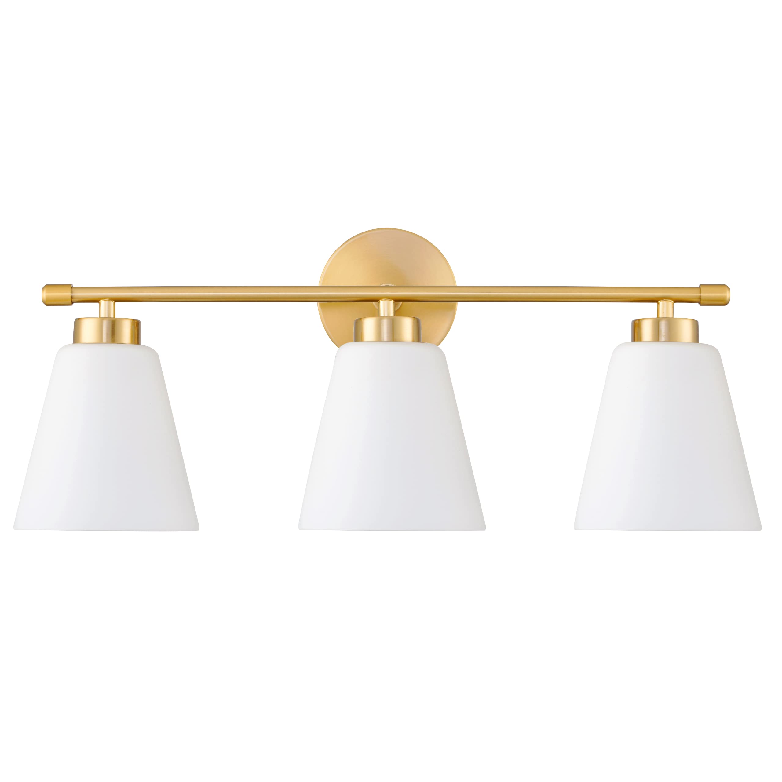 Hamilyeah Gold 3-Light Bathroom Vanity Light With Frosted Glass - Industrial Lighting Fixture