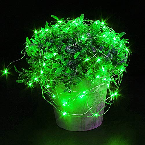 YKB Green LED Fairy String Lights, 20 Mini LEDs, 3.3FT Copper Wire, Battery Powered, 6 Pack for Wedding & Holiday Decorations