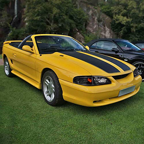 SPEC-D Tuning Corner Lights for 1994-1998 Ford Mustang - Black Housing Clear Lens, L+R Pair Assembly, Model 2LC-MST95JM-RS