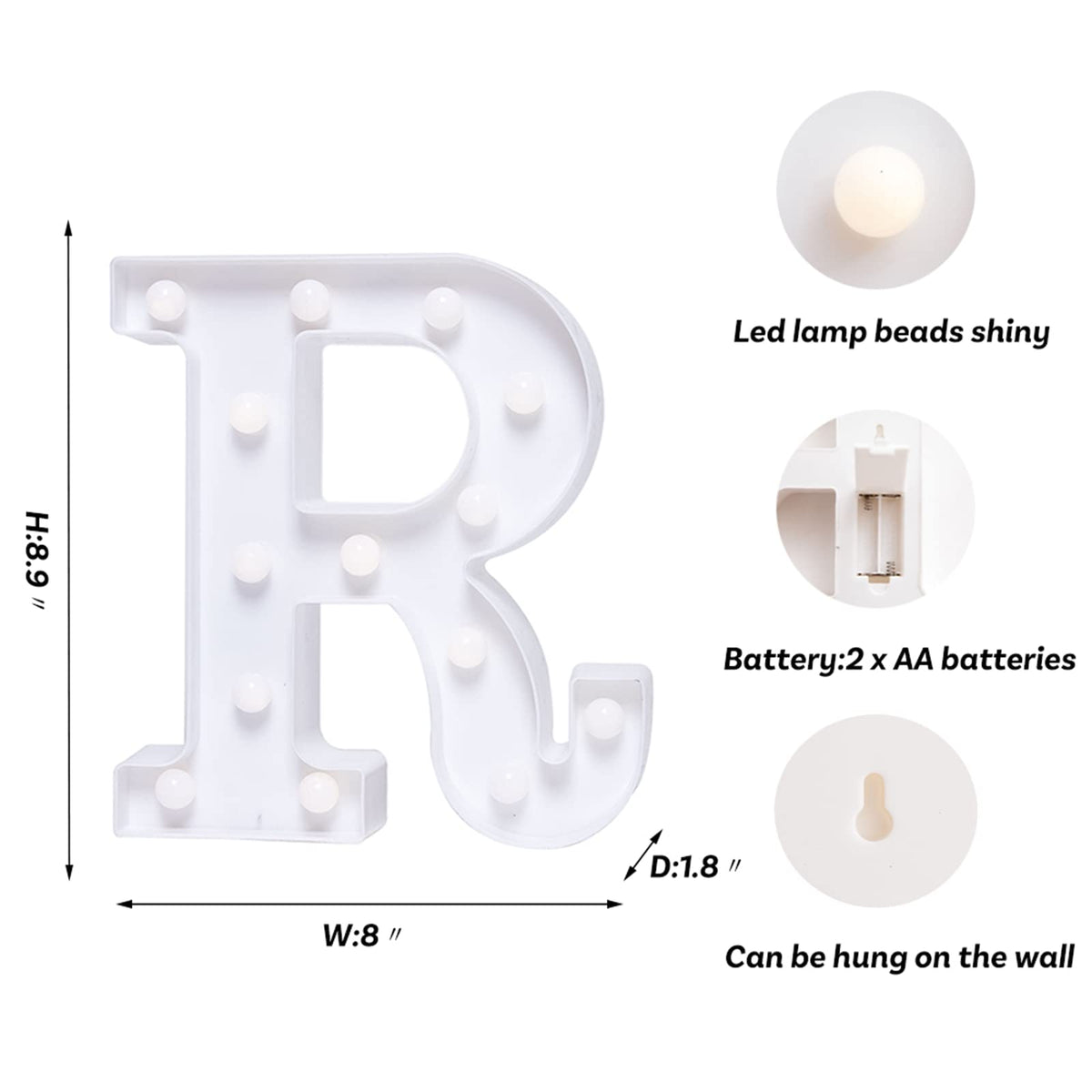 Foaky Led Gold Foaky LED Letter Lights Sign Light Up Letters Sign for Night Light ...
