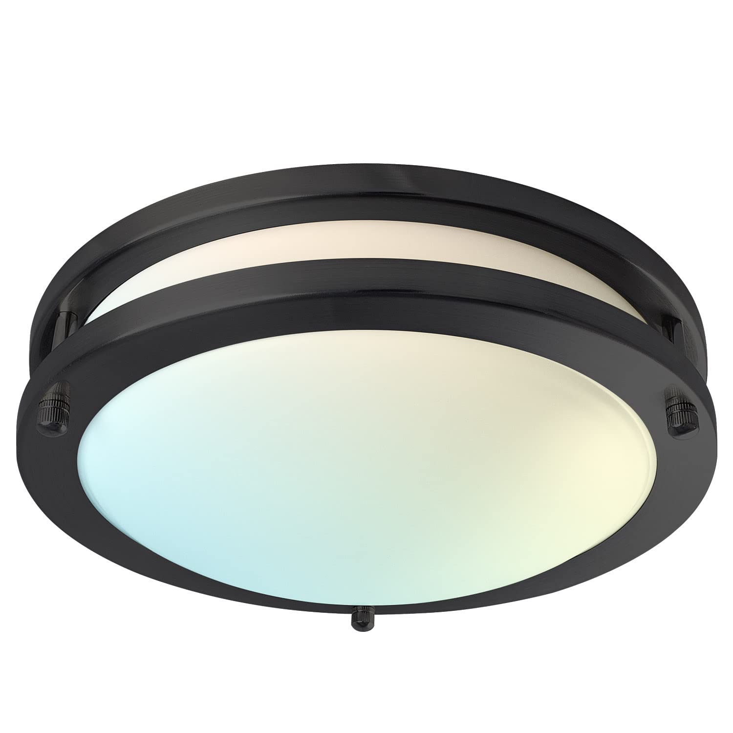 LUXRITE 12 Inch LED Flush Mount Ceiling Light  5 Color Selectable 2700K | 3000K | 3500K | 4000K | 5000K  Dimmable  Modern Ceiling Light Fixture  14W  1120 Lumens  Energy Star  ETL Listed  Matte Black