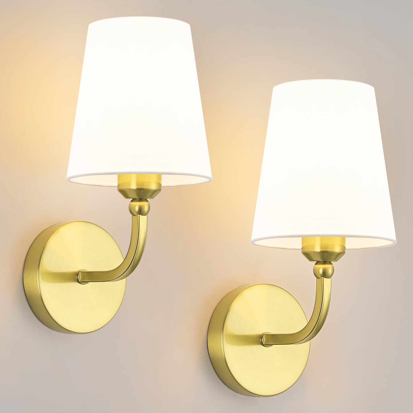 Kvhiiw Modern Bathroom Vanity Light, Brushed Gold Bathroom Light Fixtures, Set of 2 Lighting Fixtures Over Mirror, Modern Wall S