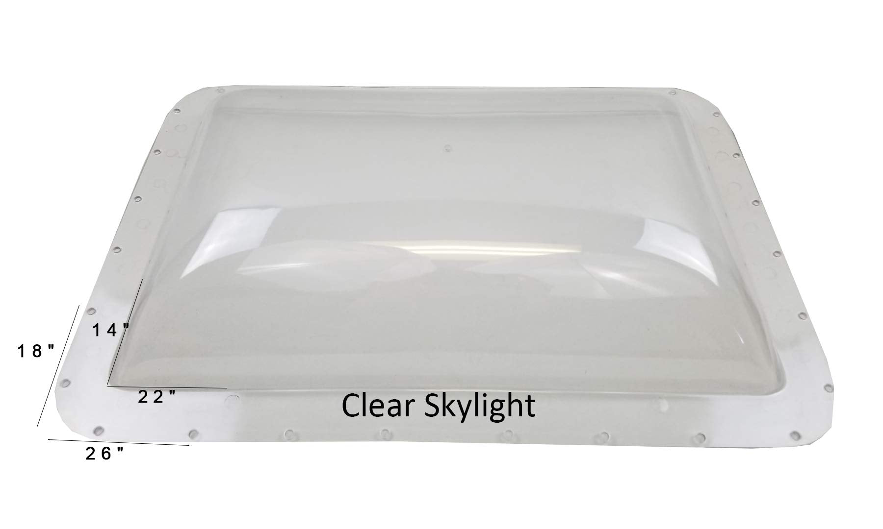 classAcustoms RV Camper Trailer Clear Skylight - 18 x 26 OD / 14 x 22 ID, Plastic, Model 1826-ESK-CL