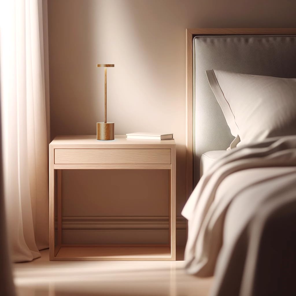 Jalvde Cordless Rechargeable Led Table Lamp, 13.5 Inches Modern Portable Desk Lamps 3 Levels Brightness, 6000 Mah Battery Powere