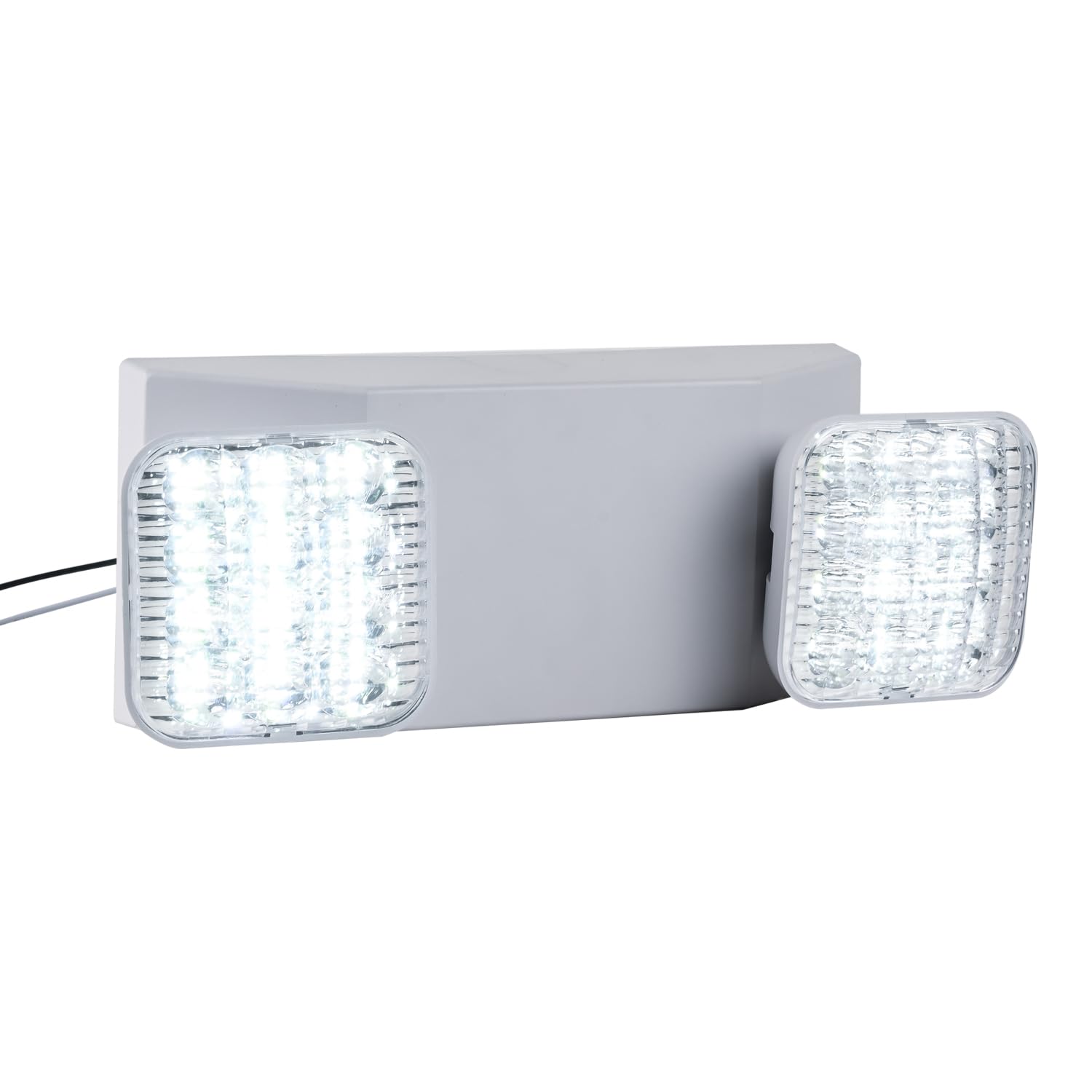 Apmeetlux LED Emergency Light, 300lm Battery Backup, Hardwired, Square Design, White, Model EMGU2508-SW