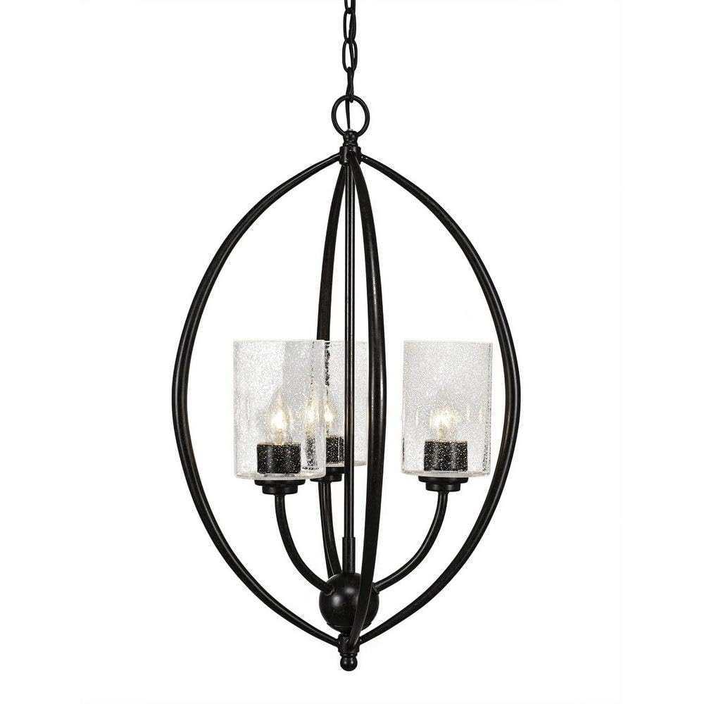 Toltec Lighting 2414-Dg-300 Marquise 3 Light Pendant With 4&quot; Bubble Glass