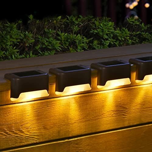 SOLPEX Solar Deck Lights Outdoor, Waterproof LED for Stairs, Fence, Yard, 24 Pack, Warm White, Model 10314
