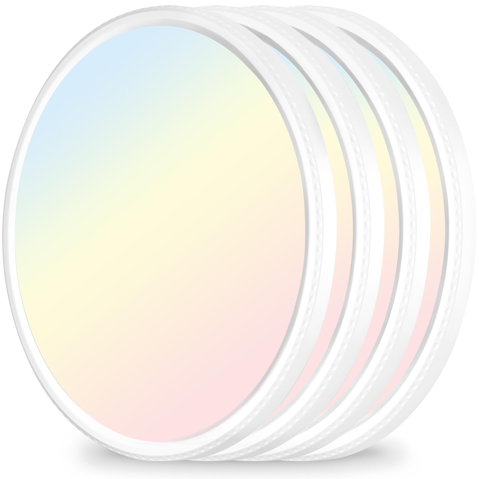 Hunhun 4 Pack 15.8 Inch Dimmable Led Flush Mount Ceiling Light 4800Lm Round Light Fixture 5 Color Temperature Selectable Large F