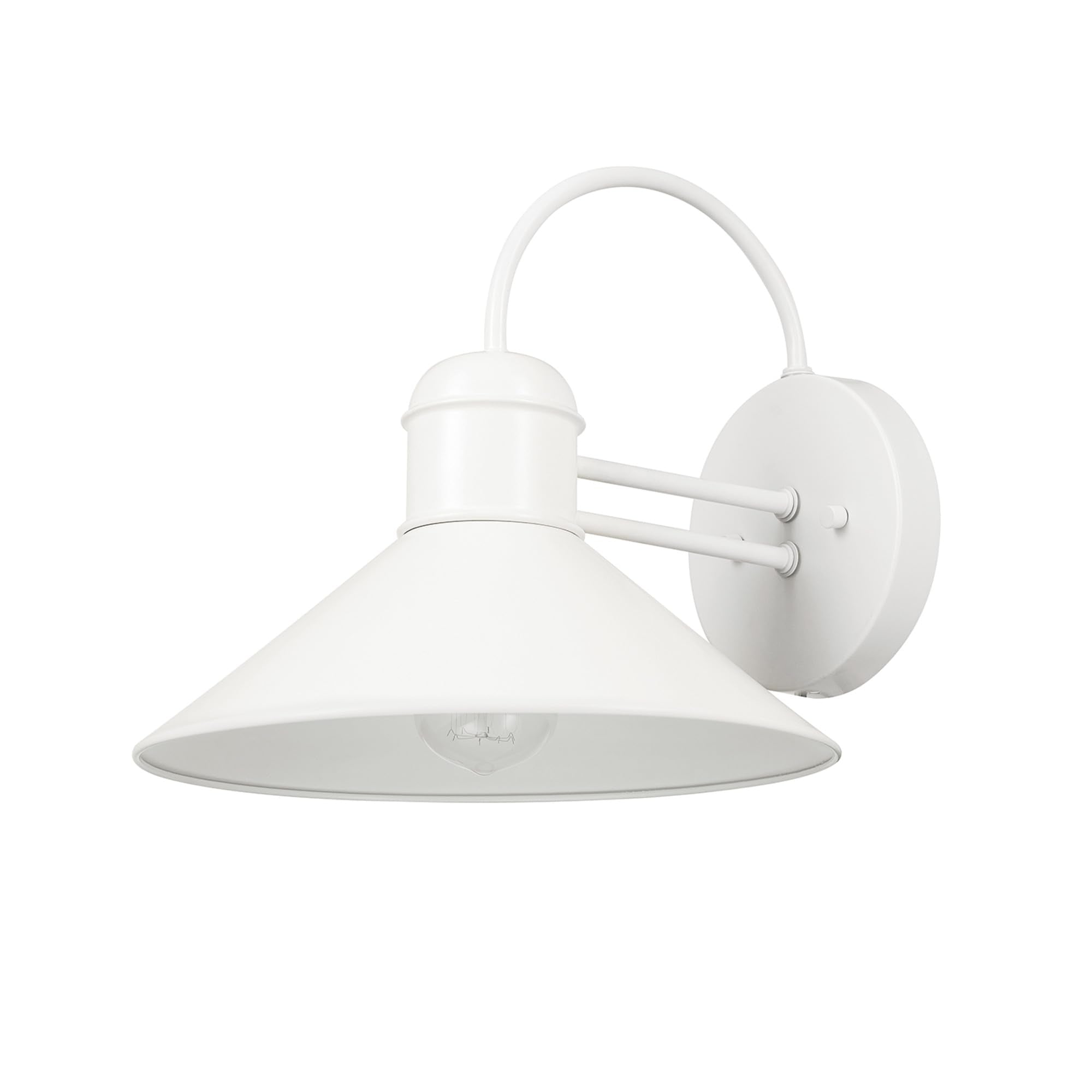 Globe Electric 44388 Outdoor Wall Sconce, 11in Matte White, Metal, Maxwell