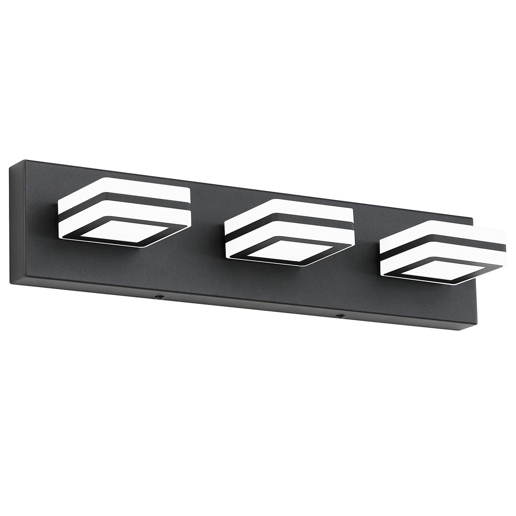 Ralbay Vanity Light Fixtures, 3 Lights, Up and Down LED, Metal, Black, Model 8596