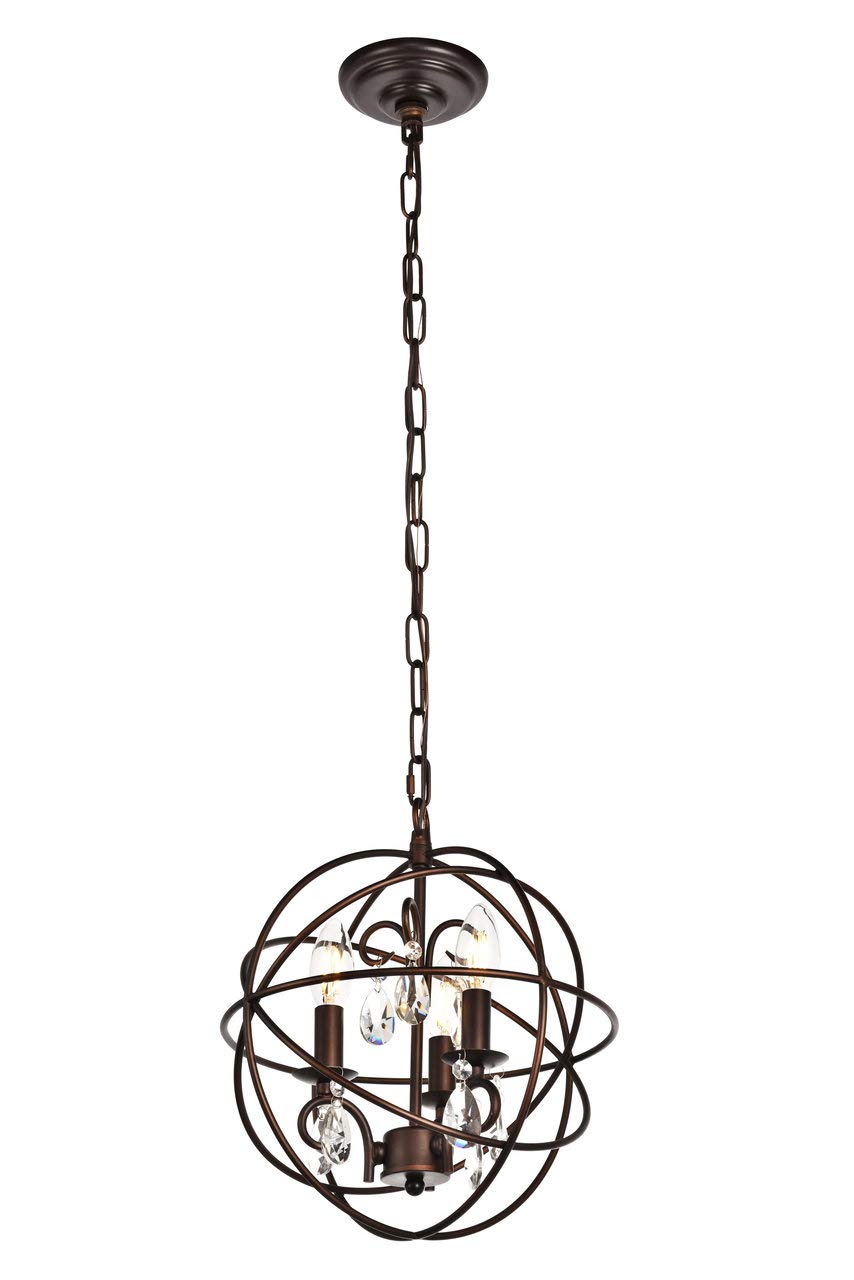 Elegant Lighting LD5015D12 Wallace 3 Light 11-13/16'' Wide Pendant  Dark Copper Brown