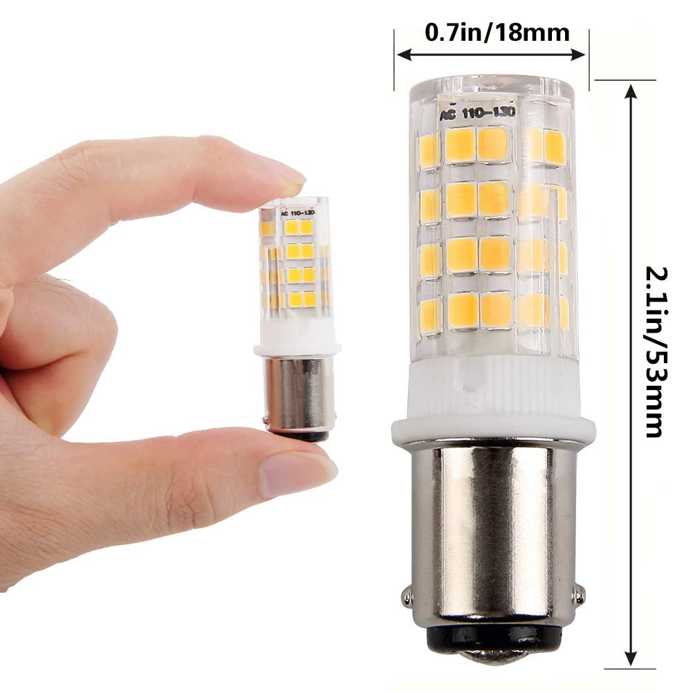 Hryspn Ba15D Led Bulb 120V Double Bayonet Base 5 Watt Warm White 3000K For Sewing Machine Lamp, Non-Dimmable (Pack Of 4)