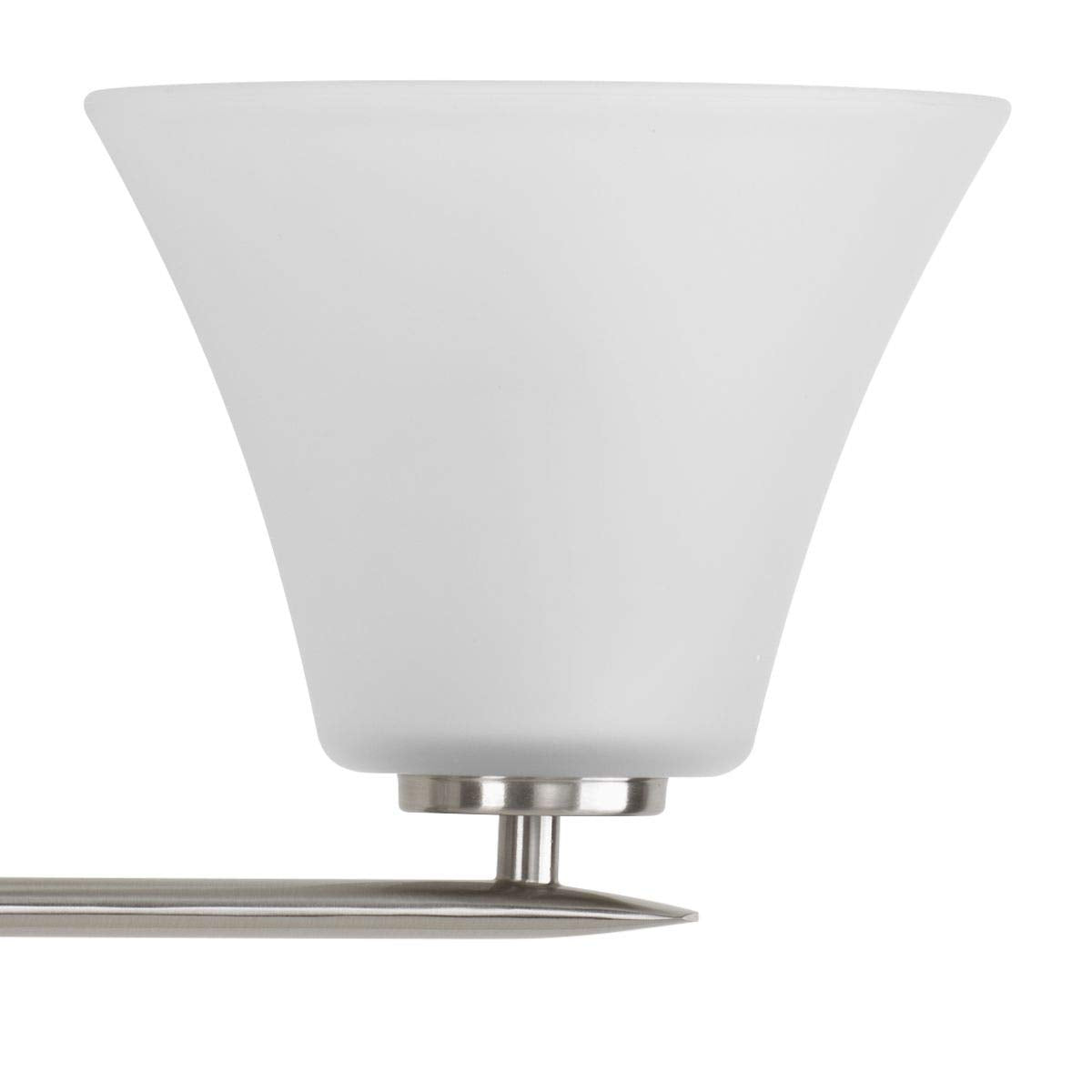 Bravo Collection 3-Light Brushed Nickel Etched Glass Modern Chandelier Light