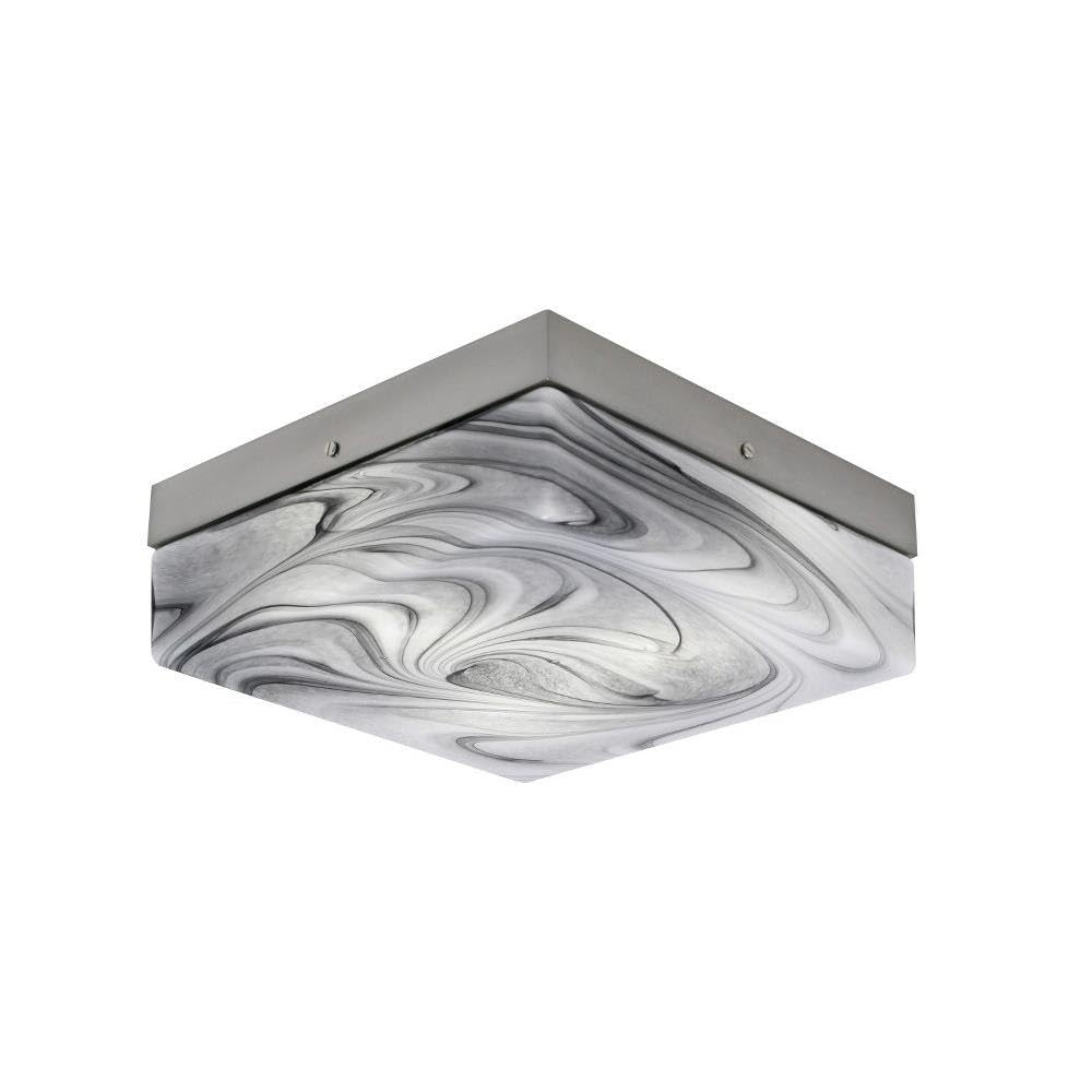 Toltec Lighting 842-BN-9 3 Light Flush Mount-5 Inches Tall and 12 Inches Wide, Finish Color: Brushed Nickel, Glass Color: Onyx Swirl