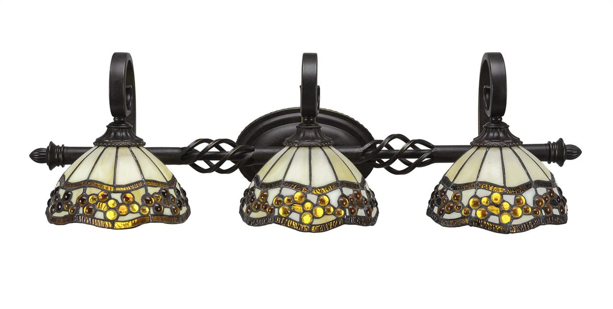 Toltec Lighting Elegante 3 Light Bath Bar In Dark Granite (163-Dg-9975)