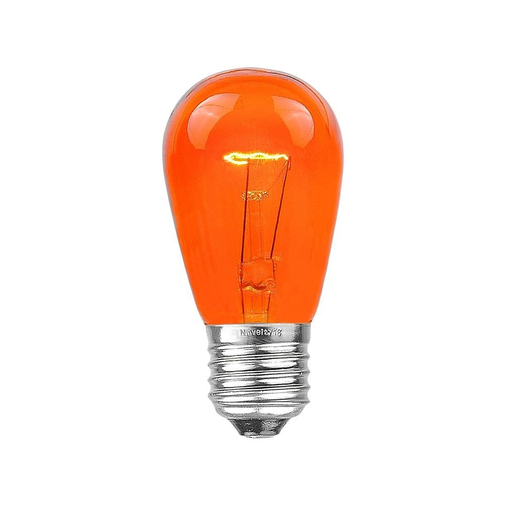 Novelty Lights S14 Outdoor Patio Edison Bulbs, 25 Pack, E27 Medium Base, Multi Color, 11 Watt, Glass