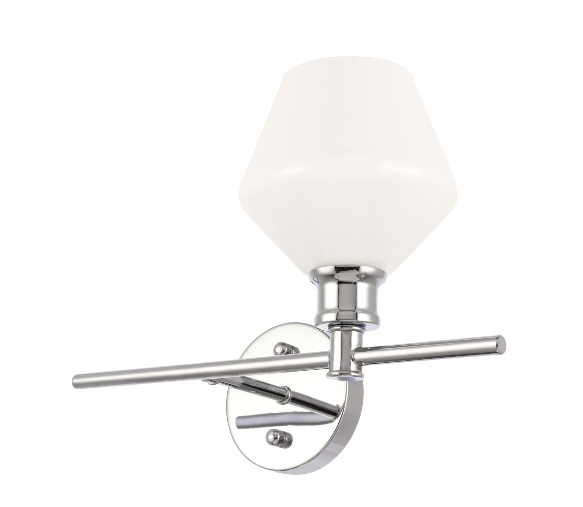 Living District Black Iron Wall Sconce With Frosted White Glass - 1 Light Fixture