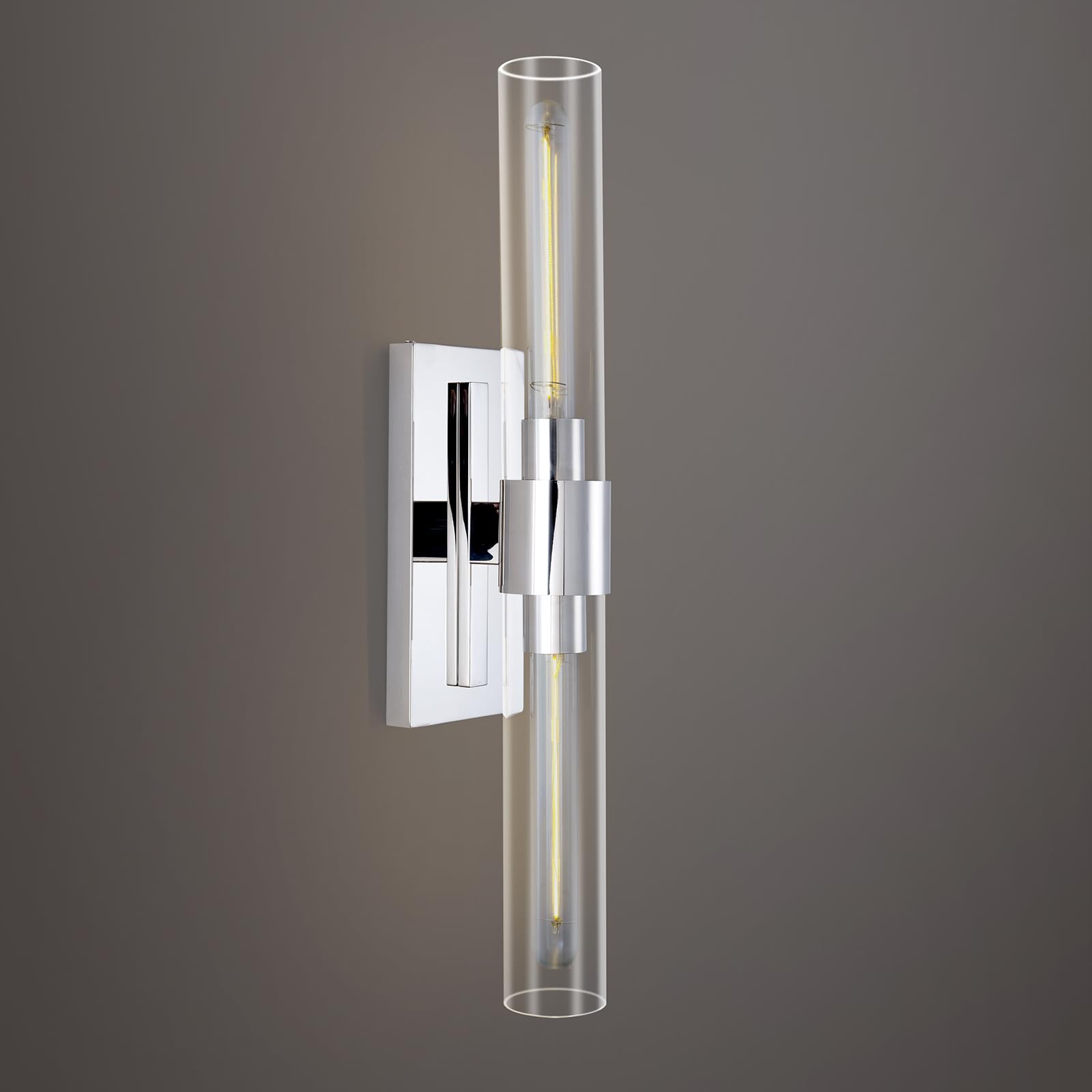 Bathroom Vanity Light Fixtures, Glass Tube Wall Sconces, Brushed Brass Base, Bathroom Wall Lights, Bedroom Bedside Wall Light, W