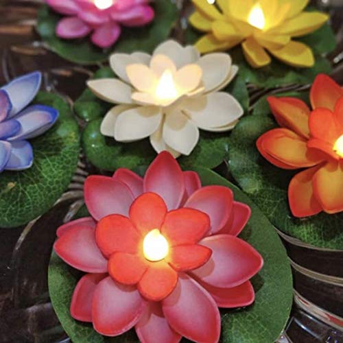 Genric Trending Trunks Water Sensor Floating Lotus Flower LED Tea Candles for for Pool, Pond, Glass Bowl, Diwali, ation (Pack of