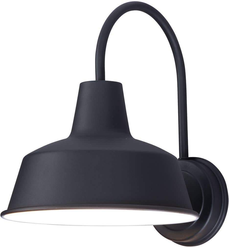 Maxim 35016BK Outdoor Wall Sconce, 13in One-Light, Black Aluminum, Modern Design, 60 Watts