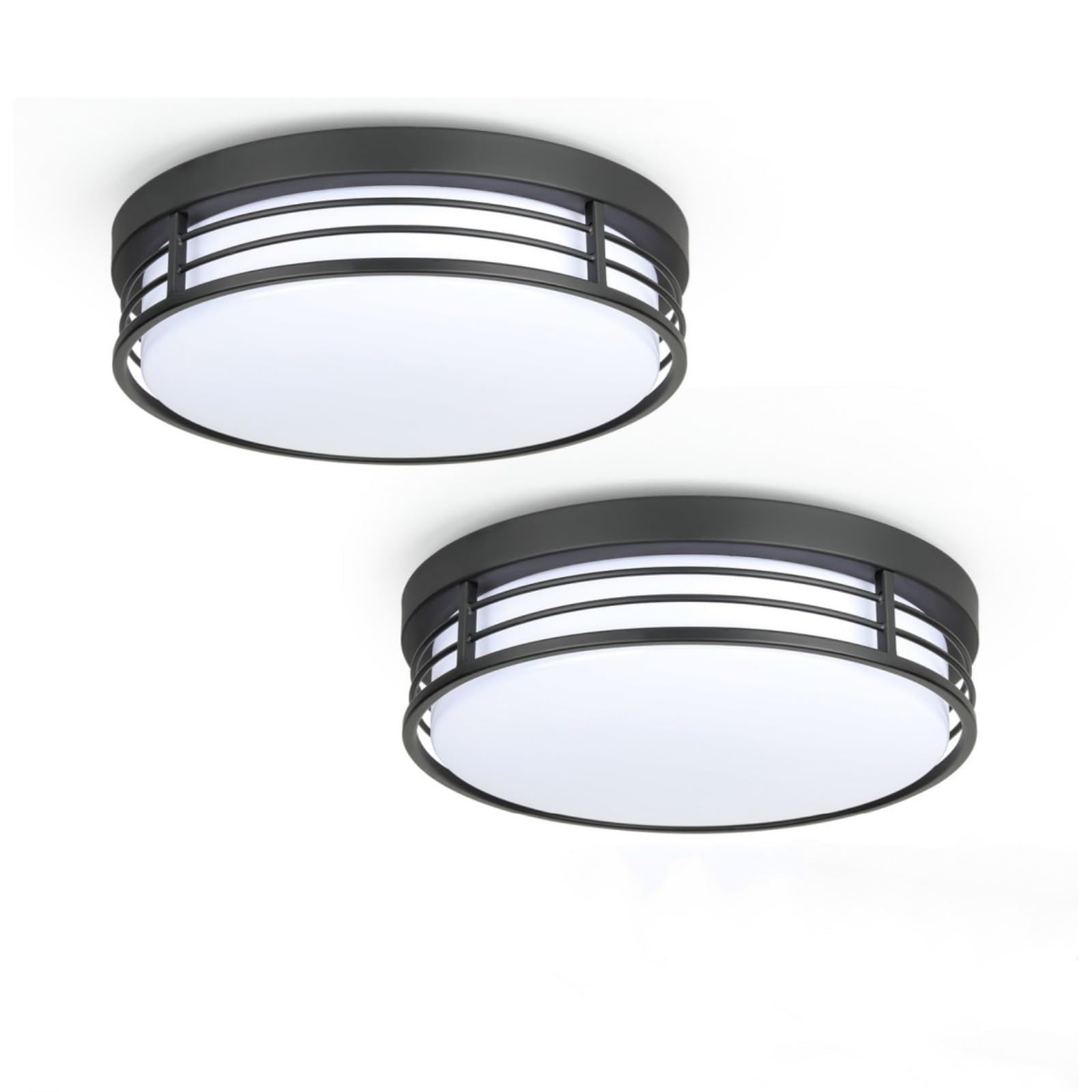 Wisbeam 10 Inch Led Ceiling Lighting Fixture, 23W Black Flush Mount Ceiling Light With 5Cct(2700K/3000K/3500K/4000K/5000K), Dimm