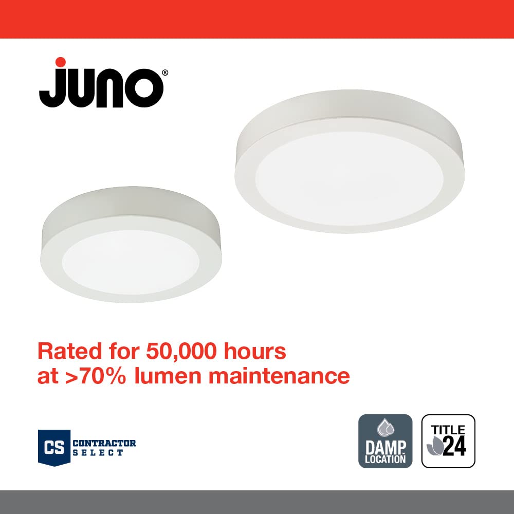 Juno Jsbc 7In 30K 90Cri Wh M6 Slimbasics Led Surface Mount Downlight, 7-Inch, 3000K | White