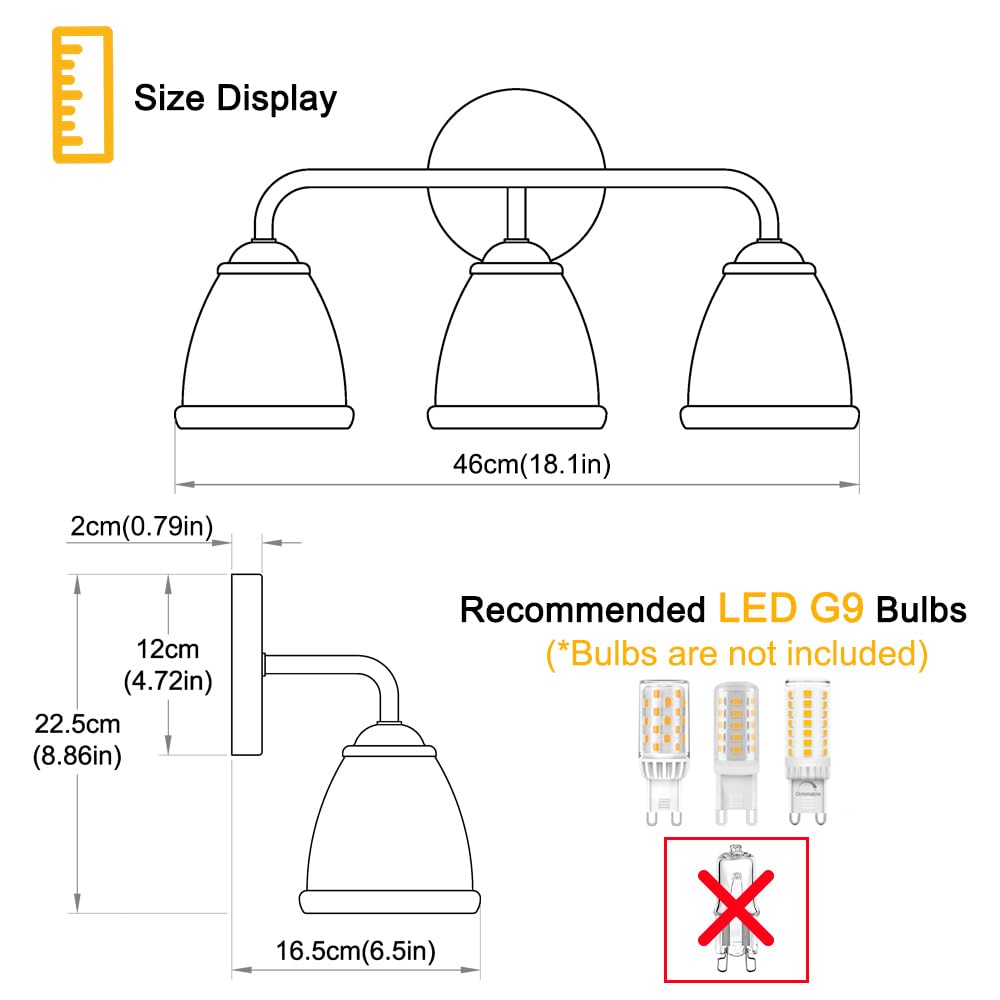 Vintage 3 Light Vanity Light, Black And Gold Bathroom Vanity Light Fixtures, Bathroom Light Fixtures With Glass Shade, Antique Vanity Light Fixtures Over Mirror, Wall Sconce For Bedroom, Living Room