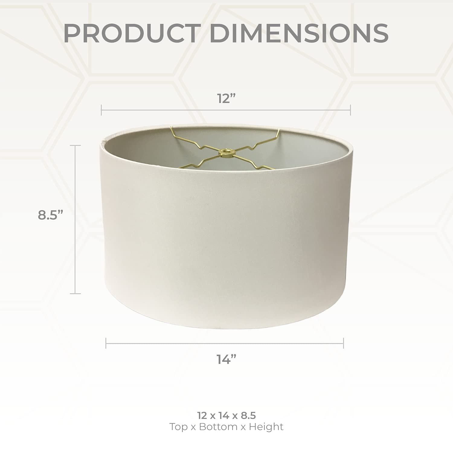 Royal Designs, Inc. Shallow Oval Hardback Lamp Shade, Hb-611-14Wh, White, (12 X 8) X (14 X 10.5) X 8.5