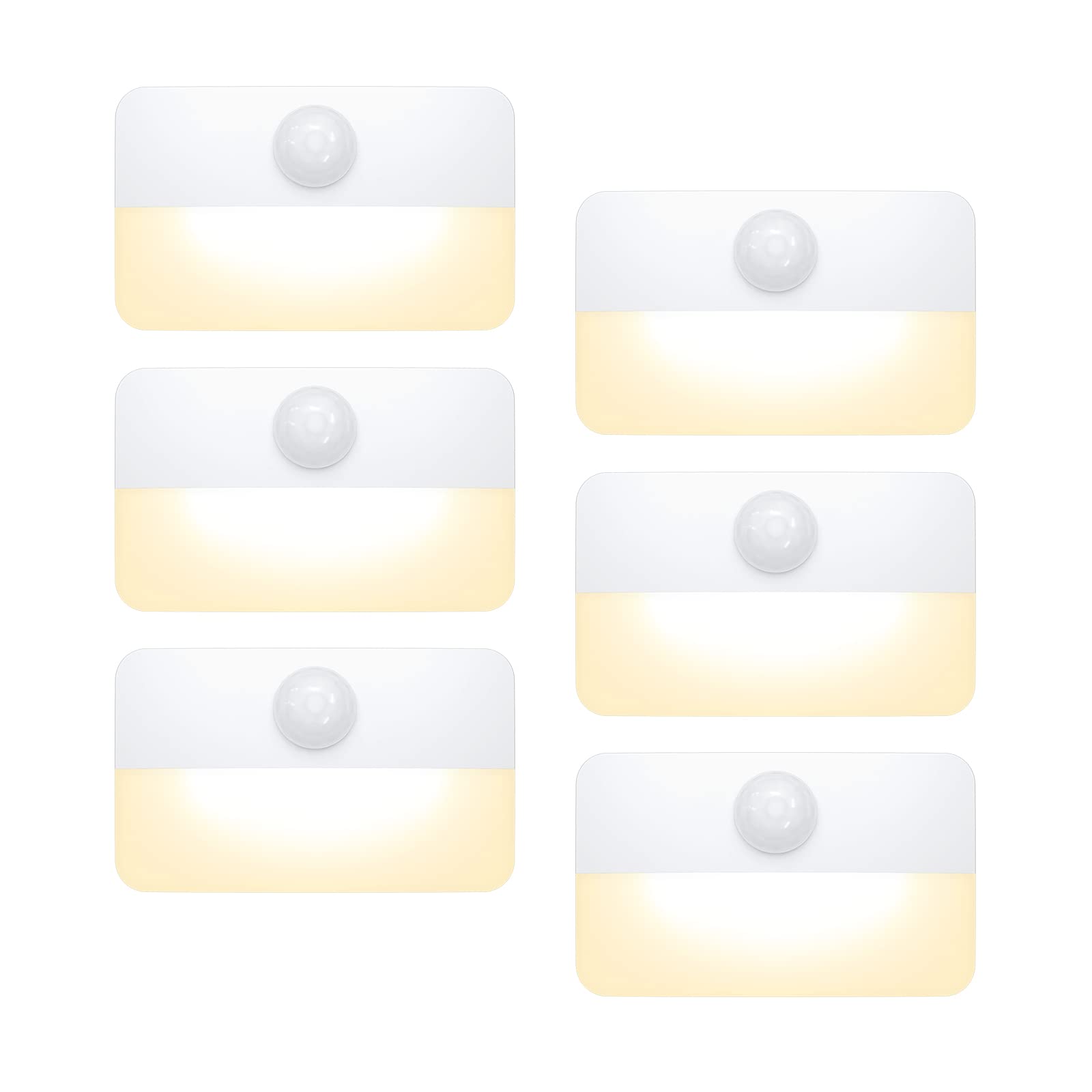 Amir Newest Mini Motion Sensor Light, Battery-Powered Led Night Light, Wall Light, Closet Lights, Safe Lights For Stairs, Hallwa