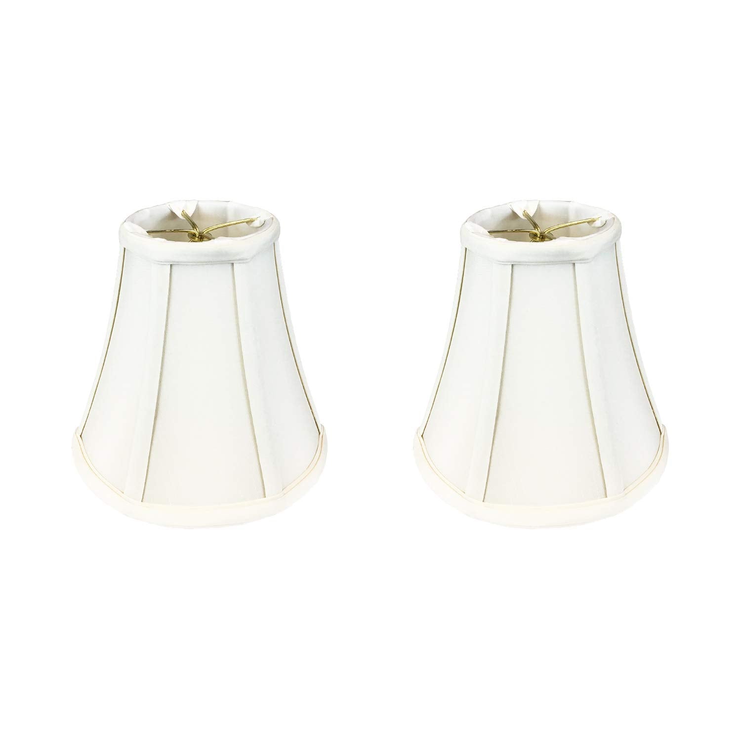Royal Designs, Inc. True Bell Basic Lamp Shade, Faux Silk, 3.75in x 7in x 6.75in, White, 2-Pack, Model BSO-704RC
