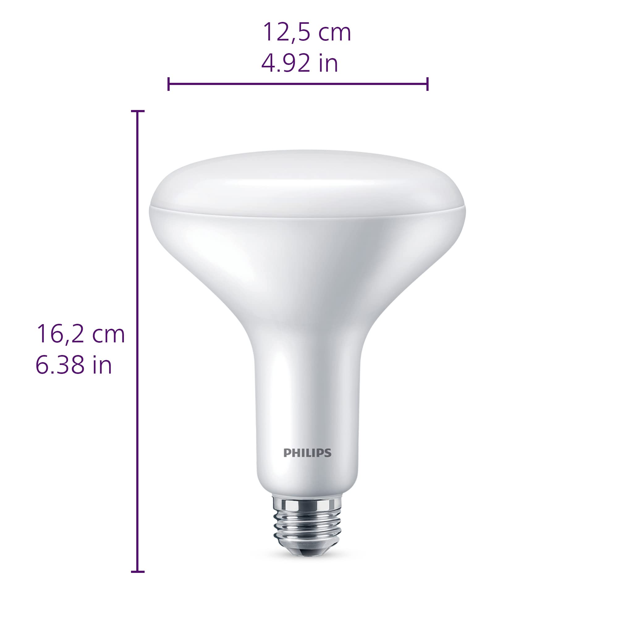 Philips LED BR30 Dimmable Light Bulb, EyeComfort, 650 Lumen, Soft White, 4-Pack, 7.5W=65W, E26 Base, Model