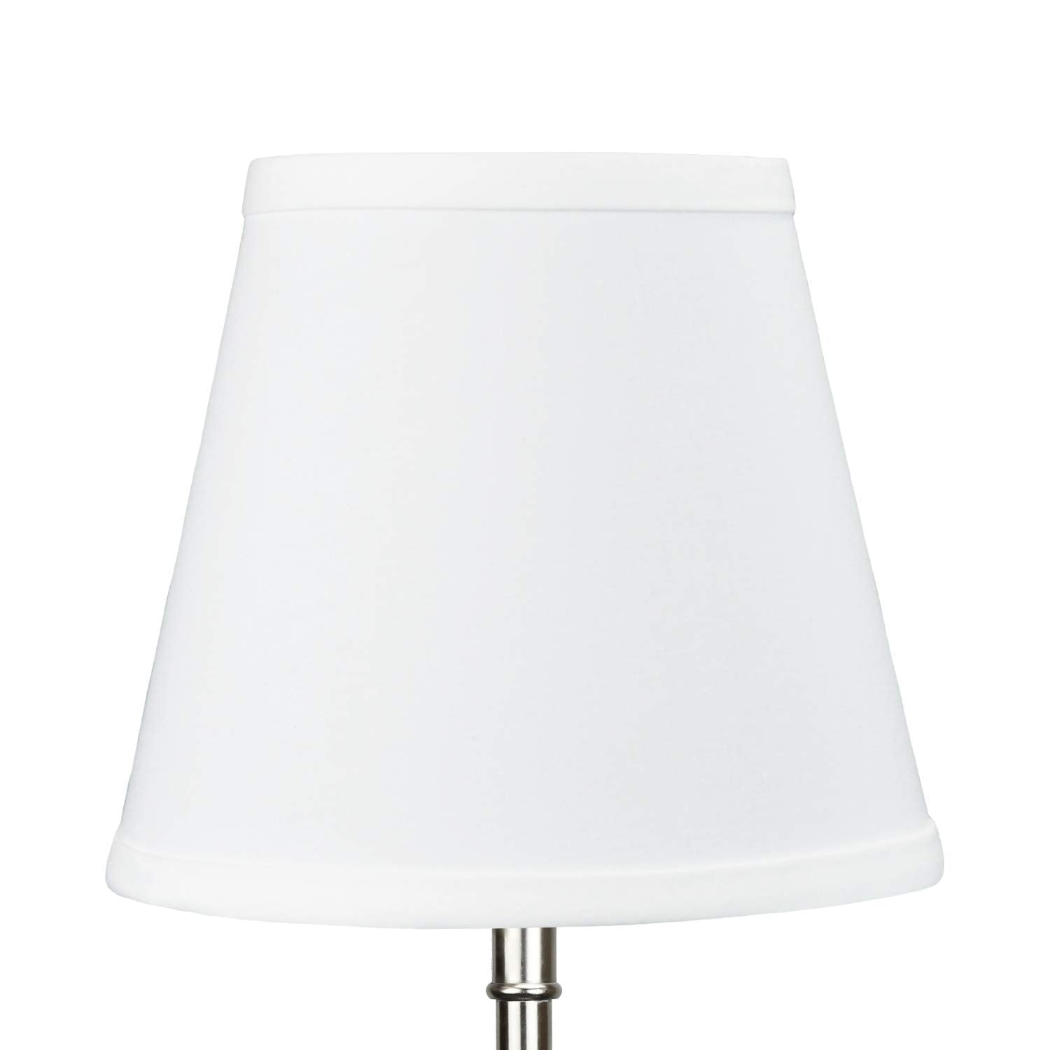 FenchelShades.com Fabric Barrel Lampshade 5x8x7 inches White Clip-On Attachment Model 5-8-7-B