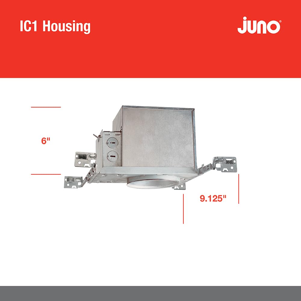 Juno Lighting Ic1W Contractor Select 4-Inch Ic Rated Push-In Electrical Connectors New Construction Recessed Housing