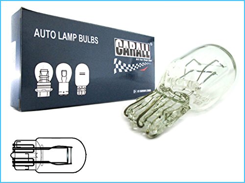 Carall T20 W21/5W Halogen Bulbs - 10 Pcs, 12V 21/5W, Clear, Low/High Beam, Fog Light Replacement