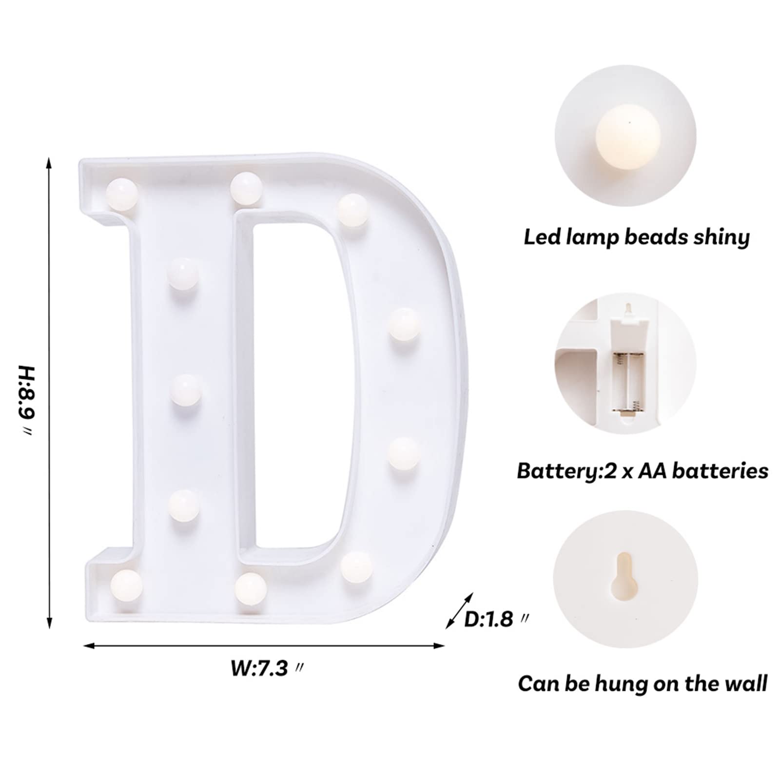 Foaky Led Letter Lights - Decorative Night Light For Weddings, Birthdays, And Christmas