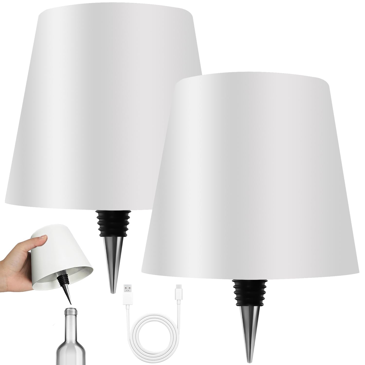 2025 New Wireless Bottle Lamp - Led Bottle Lights For Liquor & Wine Bottles, Cordless Lampshade, Whiskey Bottle Top Light, Bottl